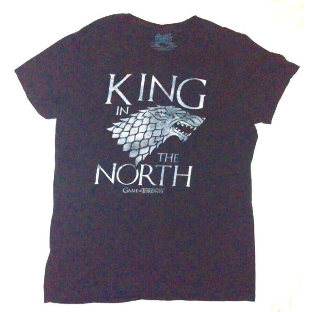Game Of Thrones King In The North Stark Direwolf Official T-Shirt Large